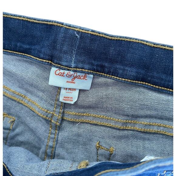 Cat & Jack Youth Girl's Mid-Rise Pull-On Jeggings Size 18 Plus Dark Vintage Blue - Picture 4 of 8